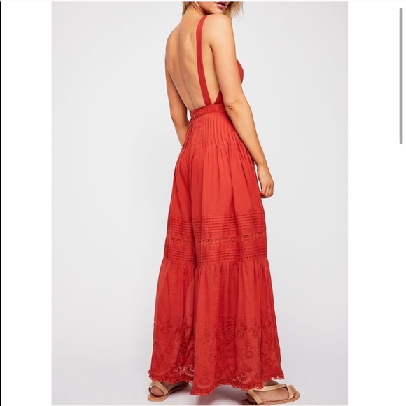Free People Pintuck Embroidered Crochet Jumpsuit - Picture 2 of 11